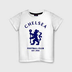 Футболка хлопковая детская Chelsea Est. 1905, цвет: белый