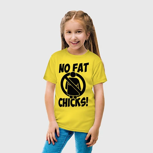 Детская футболка No fat chicks! / Желтый – фото 4