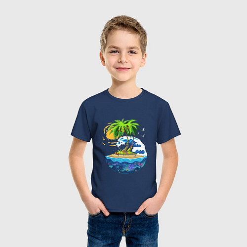 Детская футболка Морской мир / Тёмно-синий – фото 3