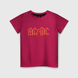 Футболка хлопковая детская ACDC, цвет: маджента