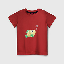 Футболка хлопковая детская Золотая рыбка, цвет: красный
