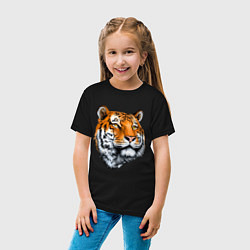 Футболка хлопковая детская Тигр, цвет: черный — фото 2