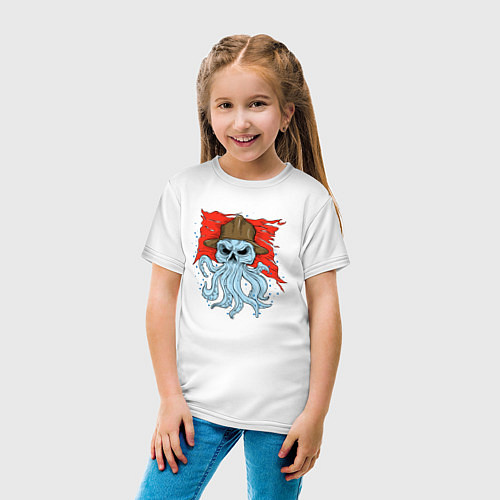 Детская футболка Осьминог в каске / Белый – фото 4