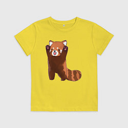 Футболка хлопковая детская Нападение милой панды, цвет: желтый