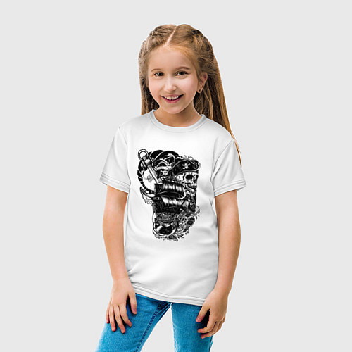 Детская футболка Пират череп / Белый – фото 4
