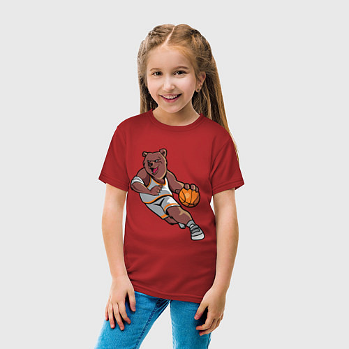 Детская футболка Медведь / Красный – фото 4