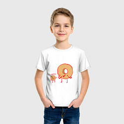 Футболка хлопковая детская Пончики, цвет: белый — фото 2