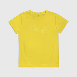 Футболка хлопковая детская Сотворение Адама, цвет: желтый