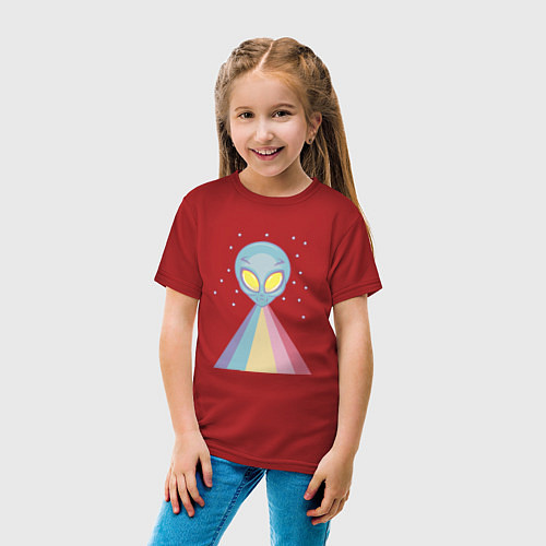 Детская футболка Пришелец / Красный – фото 4