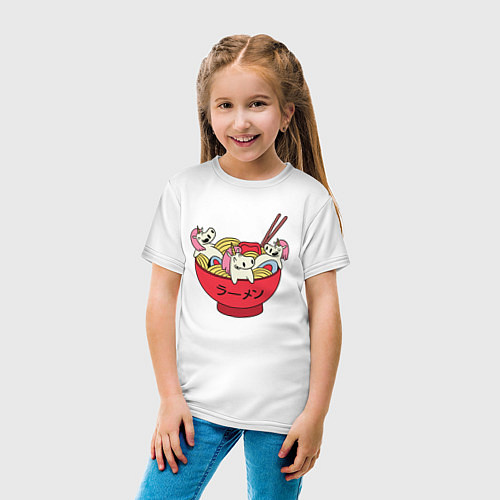 Детская футболка Единороги в Рамене Ramen Food / Белый – фото 4
