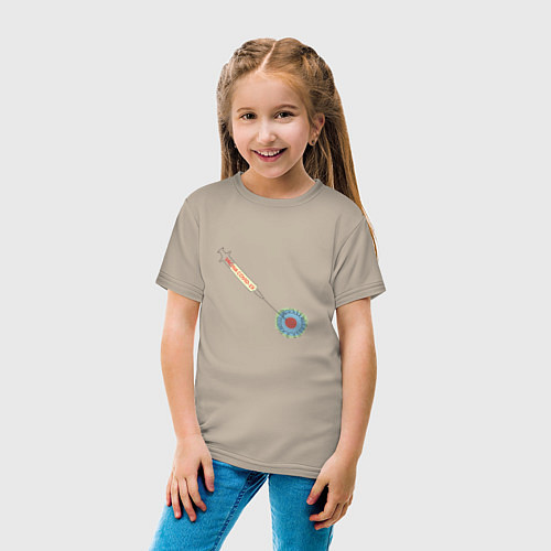 Детская футболка Вакцинация / Миндальный – фото 4