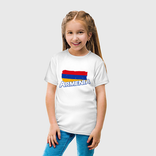 Детская футболка Armenia Flag / Белый – фото 4