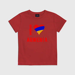 Футболка хлопковая детская I Love Armenia, цвет: красный