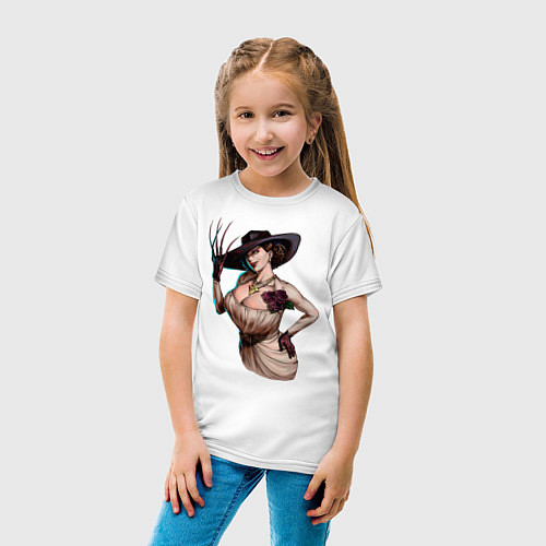 Детская футболка Леди Димитреску Руки Ножницы / Белый – фото 4