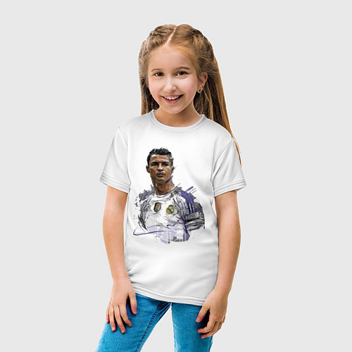 Детская футболка Cristiano Ronaldo Manchester United Portugal / Белый – фото 4