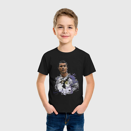 Детская футболка Cristiano Ronaldo Manchester United Portugal / Черный – фото 3