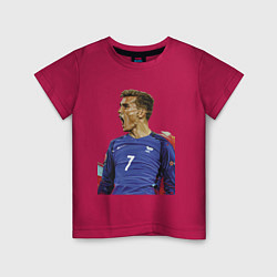 Футболка хлопковая детская Antoine Griezmann, цвет: маджента