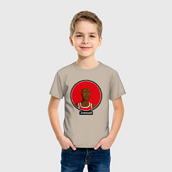 Футболка хлопковая детская Retro Jordan, цвет: миндальный — фото 2