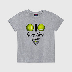 Футболка хлопковая детская Я люблю теннис, цвет: меланж
