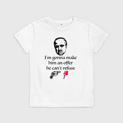 Футболка хлопковая детская The Godfather, Дон Корлеоне, цвет: белый