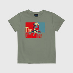 Футболка хлопковая детская Godfather logo, цвет: авокадо