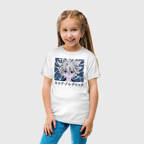 Детская футболка Киллуа режим молнии / Белый – фото 4