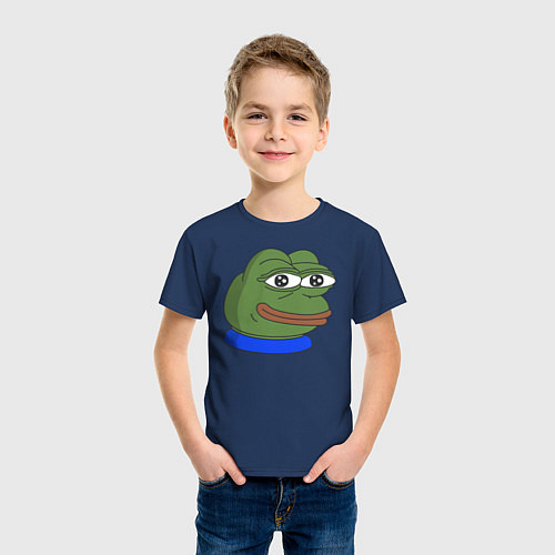 Детская футболка Лягушонок Пепе / Тёмно-синий – фото 3