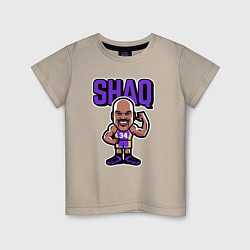 Футболка хлопковая детская Shaq, цвет: миндальный