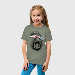 Футболка хлопковая детская Дикая горилла, цвет: авокадо — фото 2