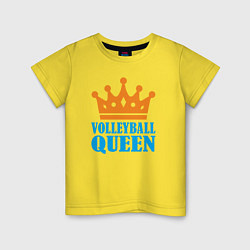 Футболка хлопковая детская Королева Волейбола, цвет: желтый