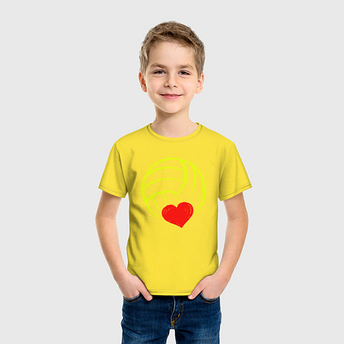 Детская футболка Volleyball Heart / Желтый – фото 3