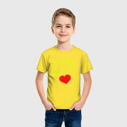 Футболка хлопковая детская Volleyball Heart, цвет: желтый — фото 2