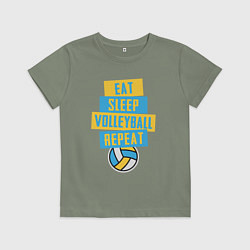 Детская футболка Еда, сон, волейбол