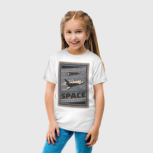 Детская футболка Космическое приключение / Белый – фото 4