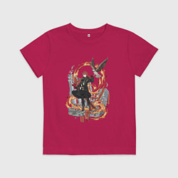 Футболка хлопковая детская Дилюк в деле, цвет: маджента