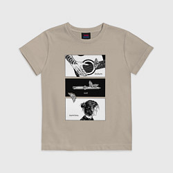 Футболка хлопковая детская Endure and survive, цвет: миндальный