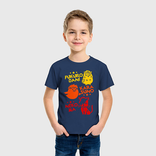 Детская футболка Символы школ Haikyu!! / Тёмно-синий – фото 3