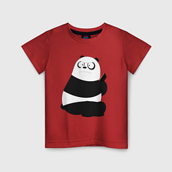 Футболка хлопковая детская Возмущенная панда, цвет: красный