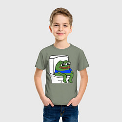 Футболка хлопковая детская Лягушонок пепе, цвет: авокадо — фото 2