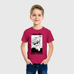 Футболка хлопковая детская Позвони мне сатору годзе, цвет: маджента — фото 2