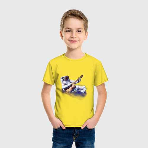 Детская футболка Космонавт гитарист / Желтый – фото 3