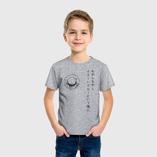 Детская футболка Пираты Соломенной Шляпы One Piece / Меланж – фото 3