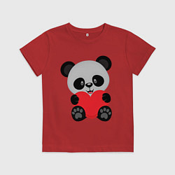 Футболка хлопковая детская Love Панда, цвет: красный