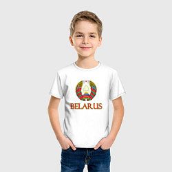 Футболка хлопковая детская Герб Belarus, цвет: белый — фото 2