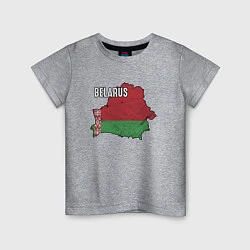 Футболка хлопковая детская Belarus Map, цвет: меланж