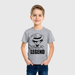 Футболка хлопковая детская Луффи Легенда One Piece, цвет: меланж — фото 2