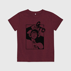 Футболка хлопковая детская GTO V3, цвет: меланж-бордовый