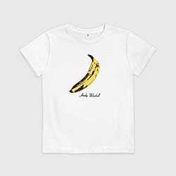 Футболка хлопковая детская Банан, Энди Уорхол, цвет: белый