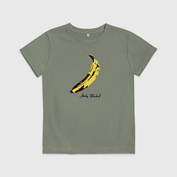 Футболка хлопковая детская Банан, Энди Уорхол, цвет: авокадо