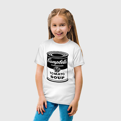 Детская футболка Энди Уорхол суп Кэмпбелл / Белый – фото 4